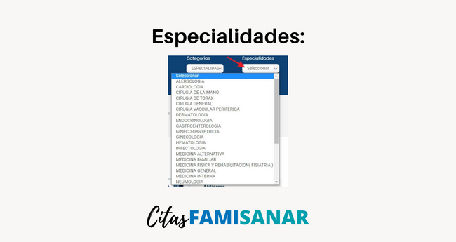 Especialidades del directorio pac famisanar